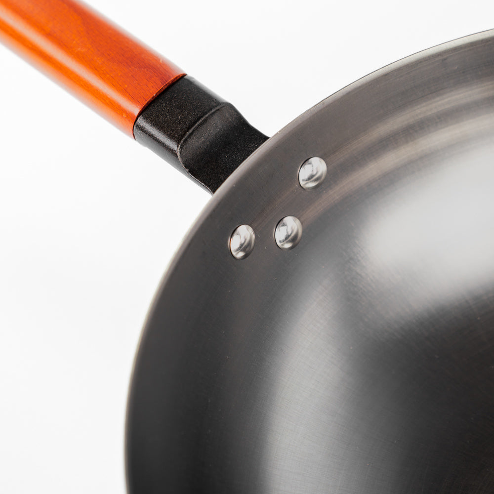 Wok Chinois Traditionnel en Acier Inox Anti-Adhésif - Tous Feux dont Induction