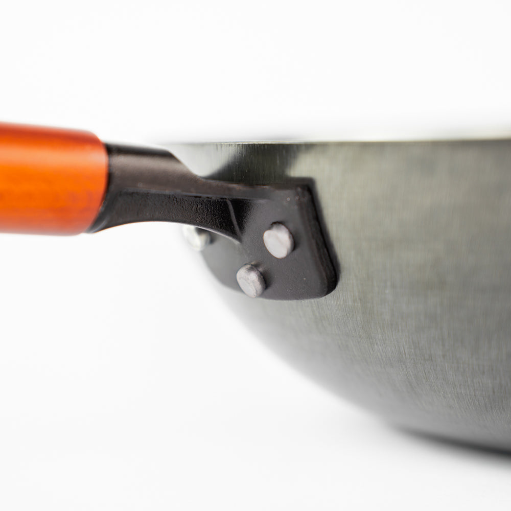 Wok Chinois Traditionnel en Acier Inox Anti-Adhésif - Tous Feux dont Induction