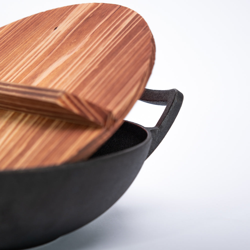 Wok Chinois Traditionnel en Fonte 32cm sans Manche - Cuisine Asiatique Authentique