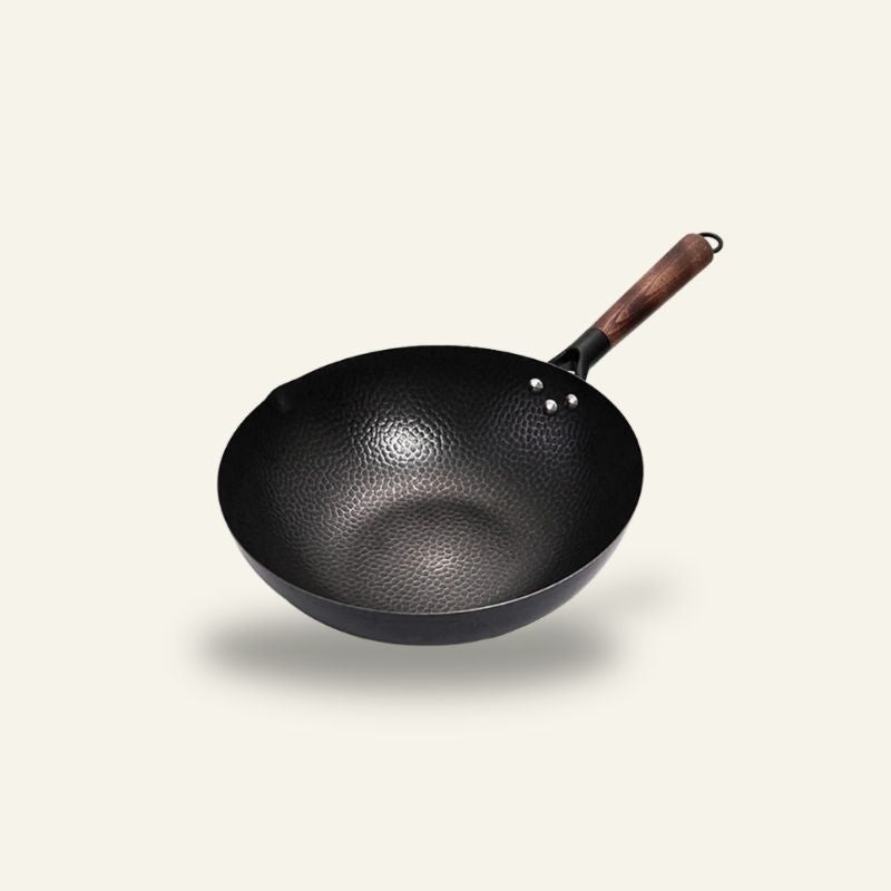 Wok Traditionnel Chinois Céramique 32cm - Anti-Adhésif Naturel Cuisine Asiatique