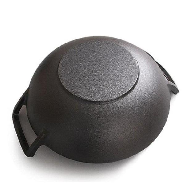 Wok Chinois Traditionnel Inox sans Manche 32cm - Ustensile Authentique Cuisine Asiatique