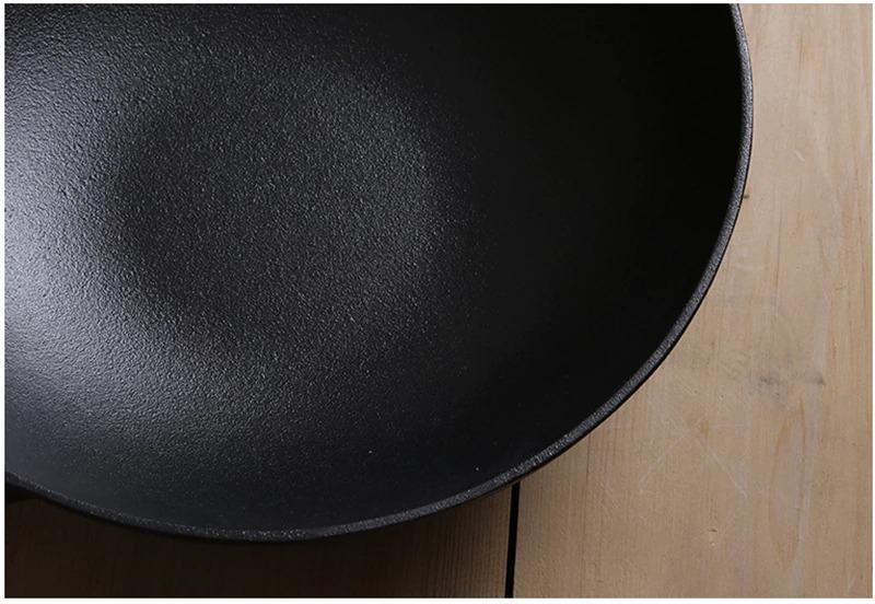 Wok Chinois Traditionnel Inox sans Manche 32cm - Ustensile Authentique Cuisine Asiatique