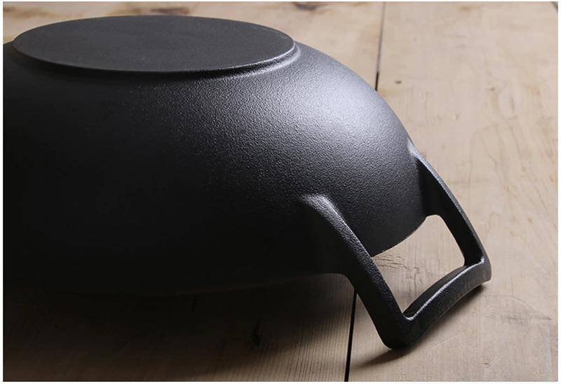 Wok Chinois Traditionnel Inox sans Manche 32cm - Ustensile Authentique Cuisine Asiatique