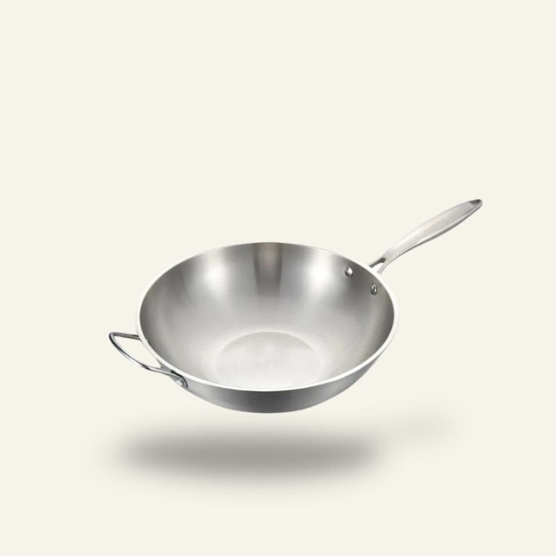Wok inox avec anse