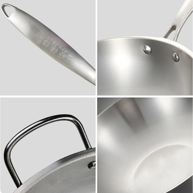 Poêle Wok Chinoise Céramique Inox 32cm - Cuisine Traditionnelle Asiatique Induction