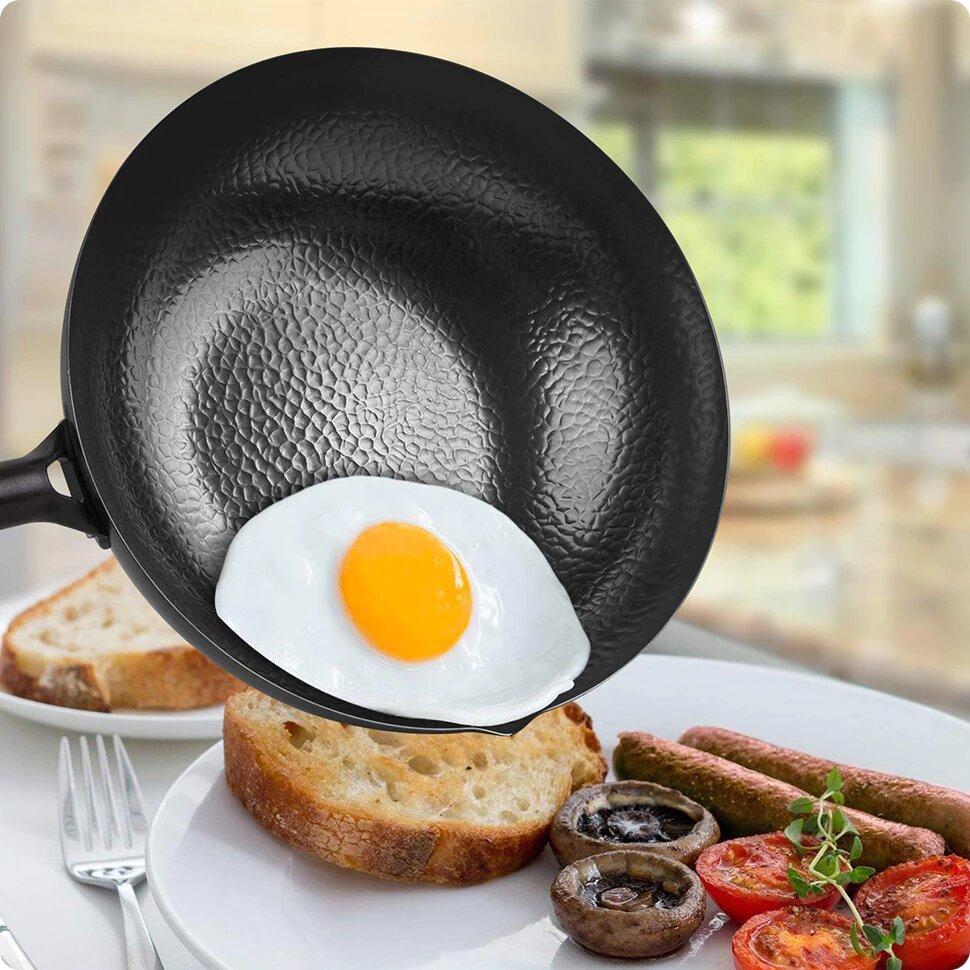 Wok Chinois Grand Format 32cm avec Couvercle Bois - Cuisine Traditionnelle Asiatique