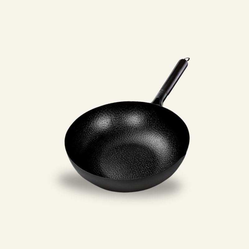 Wok Martelé Traditionnel Chinois en Acier - Cuisson Authentique Asiatique Induction