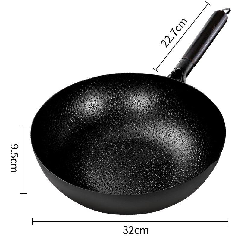 Wok Martelé Traditionnel Chinois en Acier - Cuisson Authentique Asiatique Induction