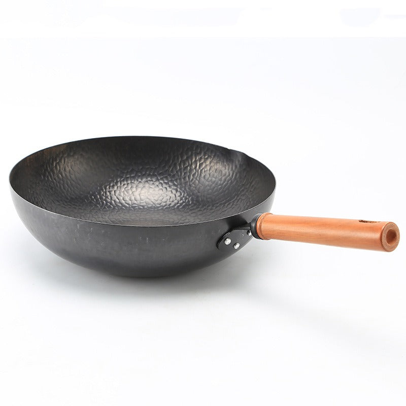 Wok Chinois Traditionnel en Acier 32cm - Ustensile Authentique Cuisine Asiatique