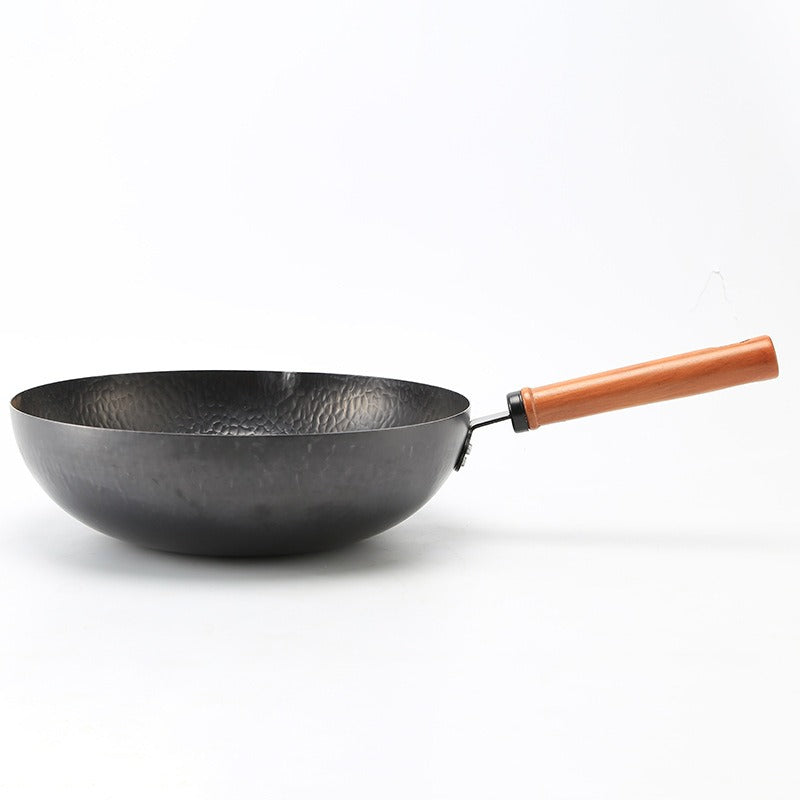 Wok Chinois Traditionnel en Acier 32cm - Ustensile Authentique Cuisine Asiatique