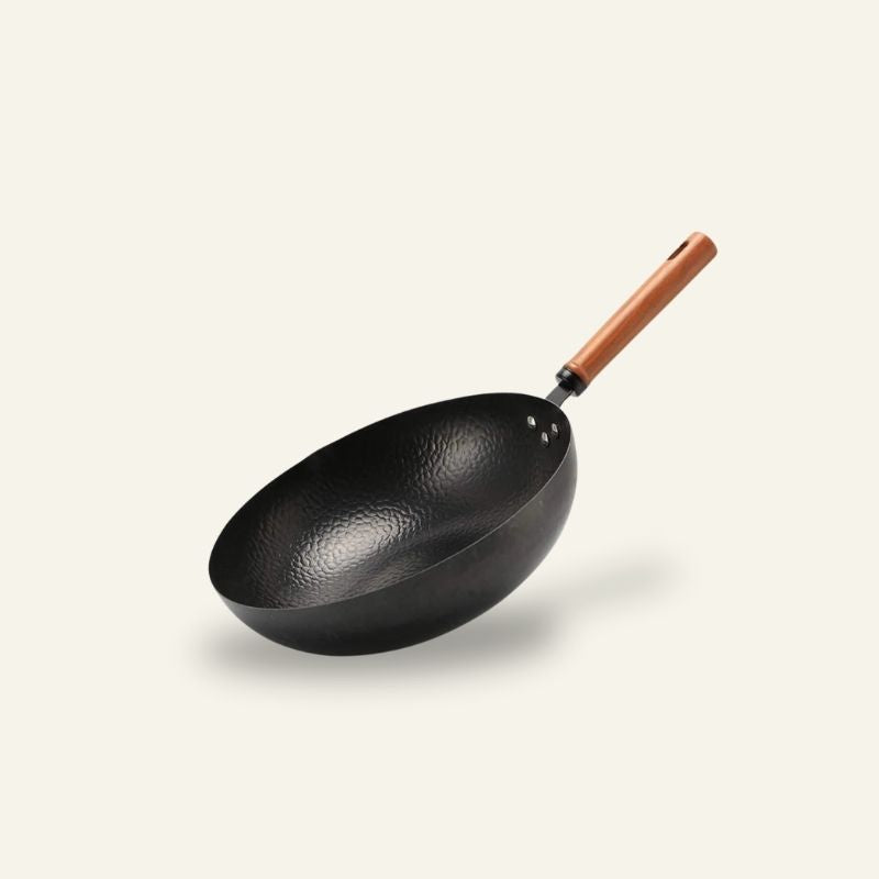 Wok Chinois Traditionnel en Acier 32cm - Ustensile Authentique Cuisine Asiatique