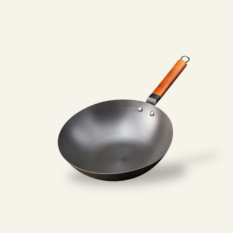 Wok Chinois Traditionnel en Acier Inox Anti-Adhésif - Tous Feux dont Induction