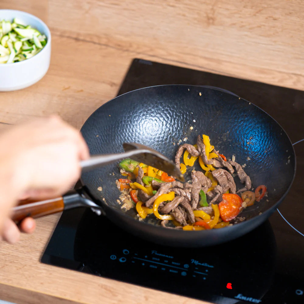 Wok Traditionnel en Acier Carbone – Le Secret du Wok Hei | Compatible Induction