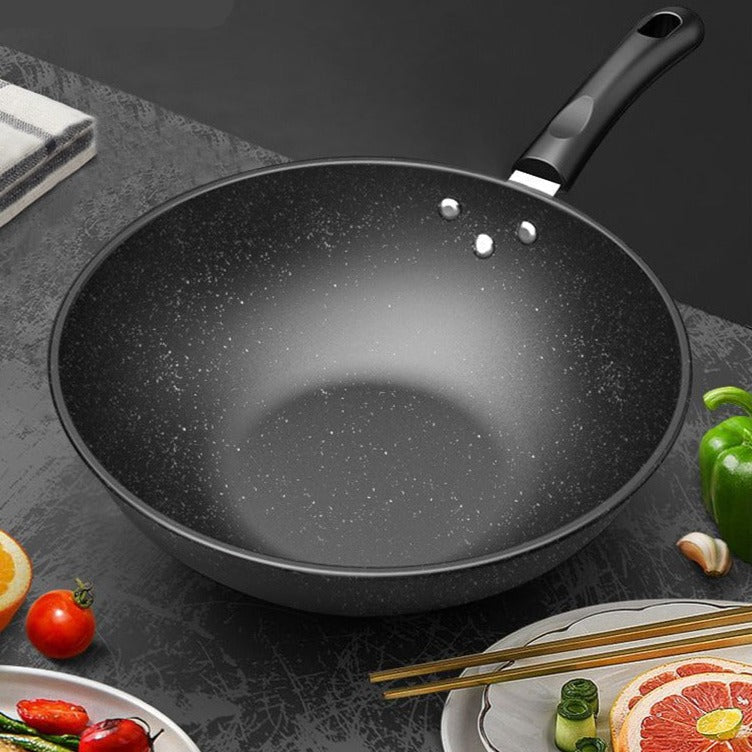 Wok Chinois Professionnel Traditionnel 28-32cm - Acier Cuisine Asiatique Restaurant