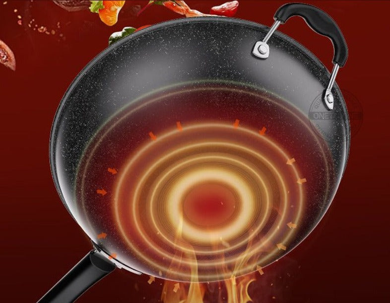 Wok Chinois Professionnel Traditionnel 28-32cm - Acier Cuisine Asiatique Restaurant