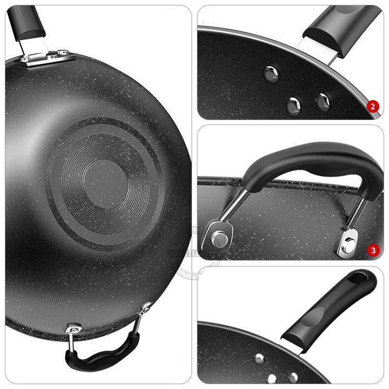 Wok Chinois Professionnel Traditionnel 28-32cm - Acier Cuisine Asiatique Restaurant